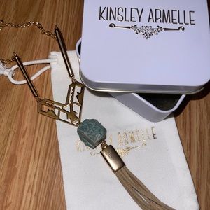 Kinsley Armelle Tawny Leather Tassel Jasper Stone